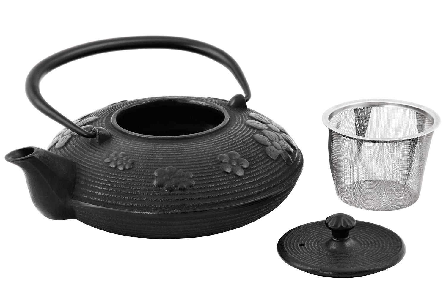Asian-style teapot, 1.2 liters, cast iron, including stainless steel strainer