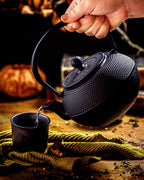 Théière de style asiatique, 1,2 litre, en fonte, avec filtre en acier inoxydable.