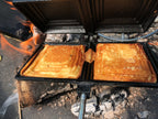 Waffeleisen, Gusseisen, rechteckige Doppelform