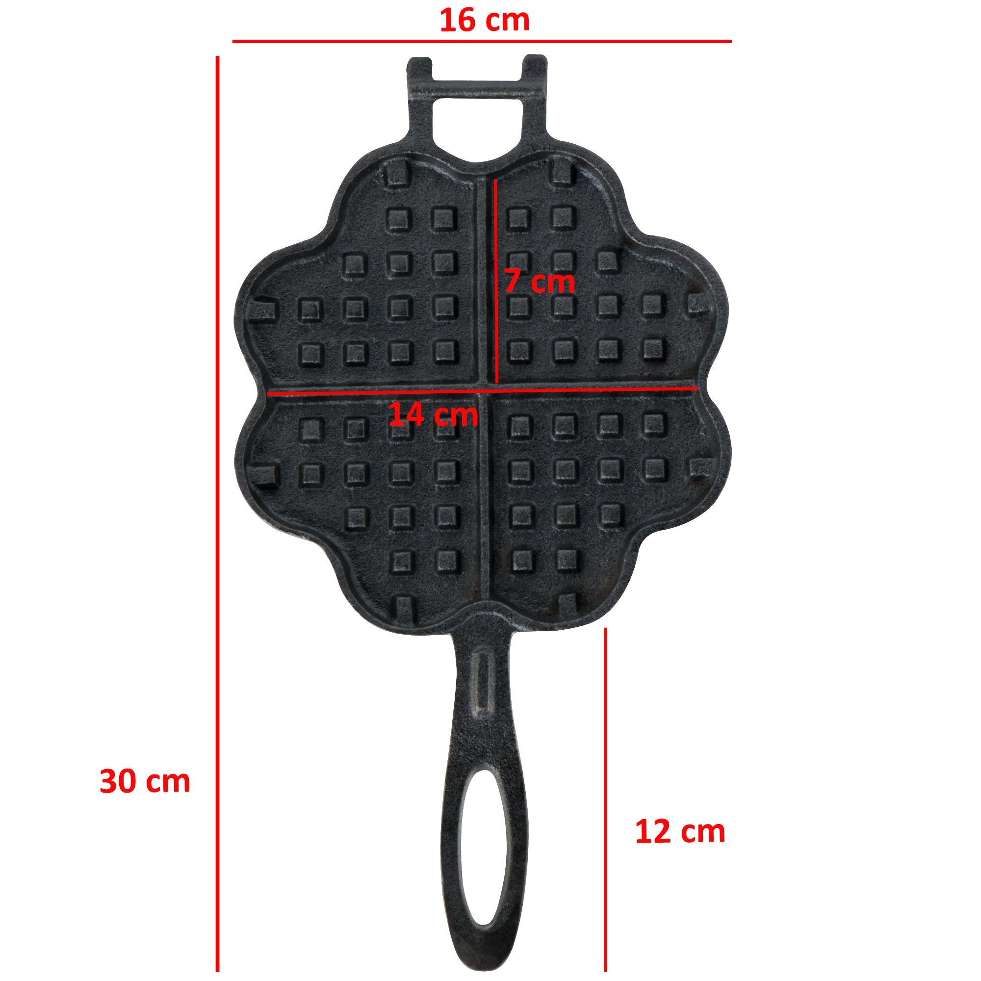 Waffeleisen in Herzform, Gusseisen, Doppelform