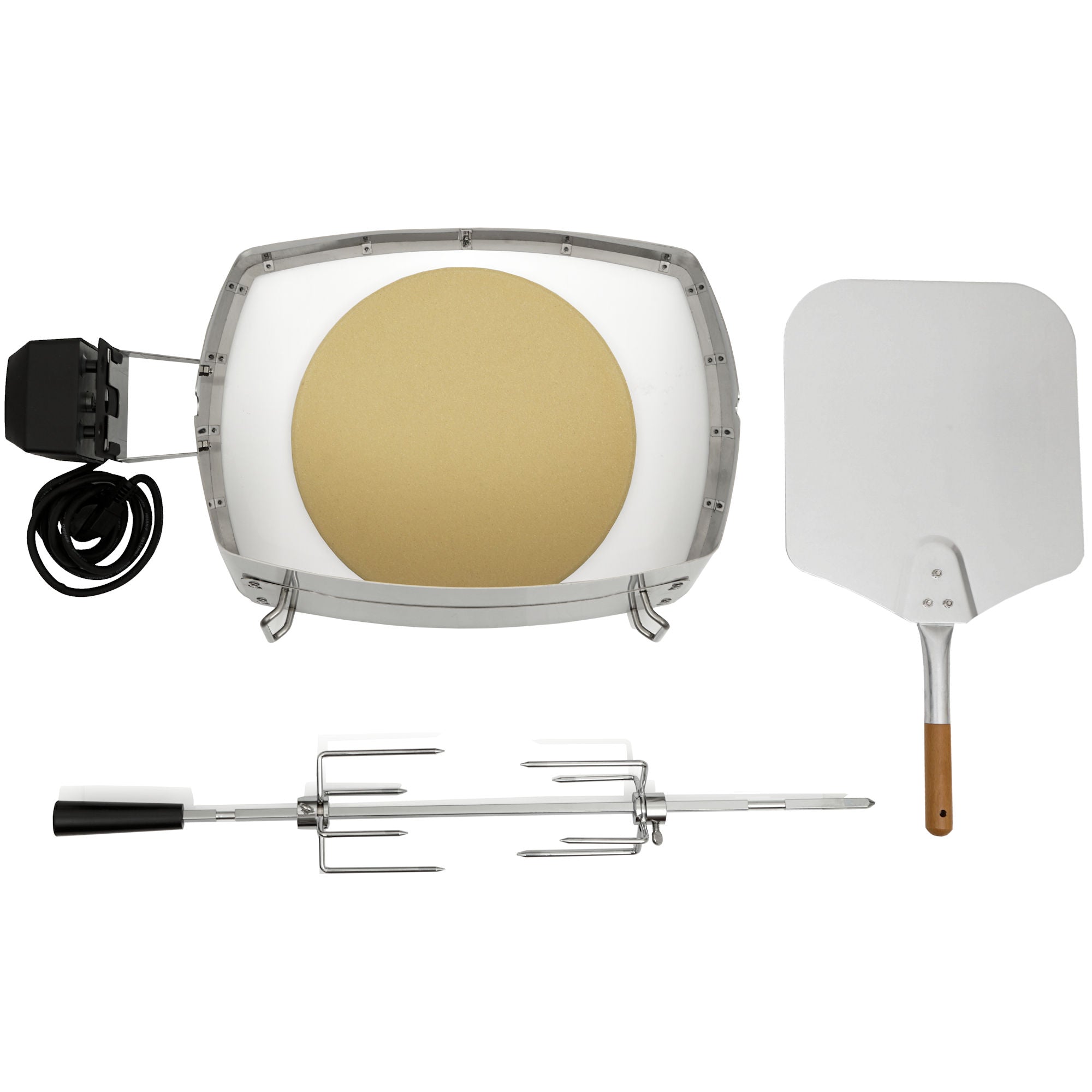 Pizzaring Set, inkl. Grillspieß, Motor und Pizza Element, für Weber Serie