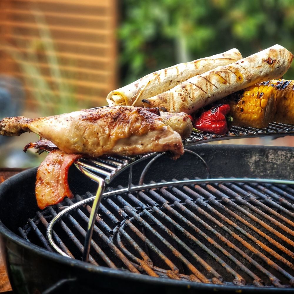Warmhalterost, Edelstahl, für Ø 57 cm Kugelgrill, Universal Grillrost Erhöhung